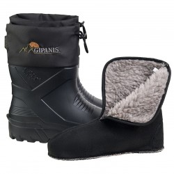 Чоботи чоловічі з хутровою вставкою . GIPANIS-142 Чорні .Ростовка 6 пар.42-45+43+44