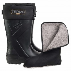 Чоботи чоловічі з хутровою вставкою . GIPANIS-RM-135/1 Чорні .Ростовка 6 пар.42-45+43+44