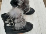 Угі жіночі зимові Шкіряні 3/4  Чорні.Розмір 39 Устілка 24 см.
