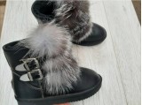 Угі жіночі зимові Шкіряні 3/4  Чорні.Розмір 39 Устілка 24 см.