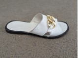 Шльопанці жіночі шкіряні -ЛА-5026 Білі.Розміри 37.